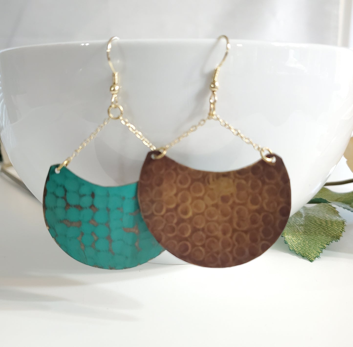 Teal Fan Earrings