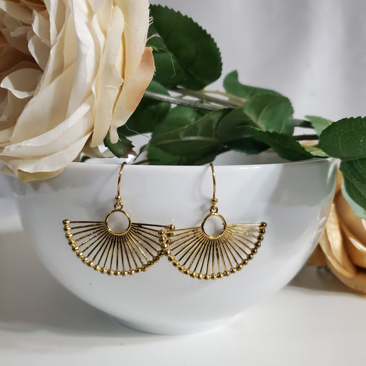 Palm Leaf Fan Earrings