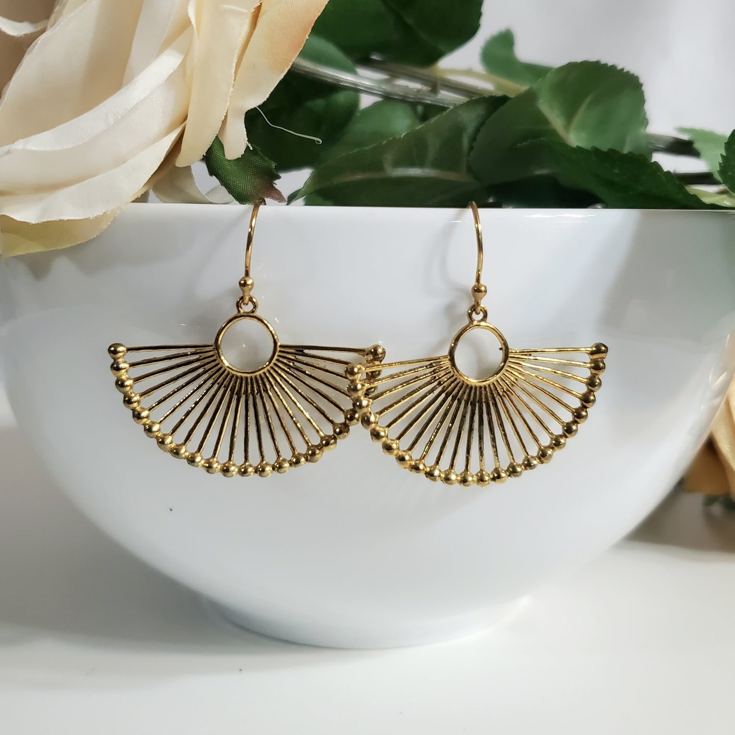 Palm Leaf Fan Earrings