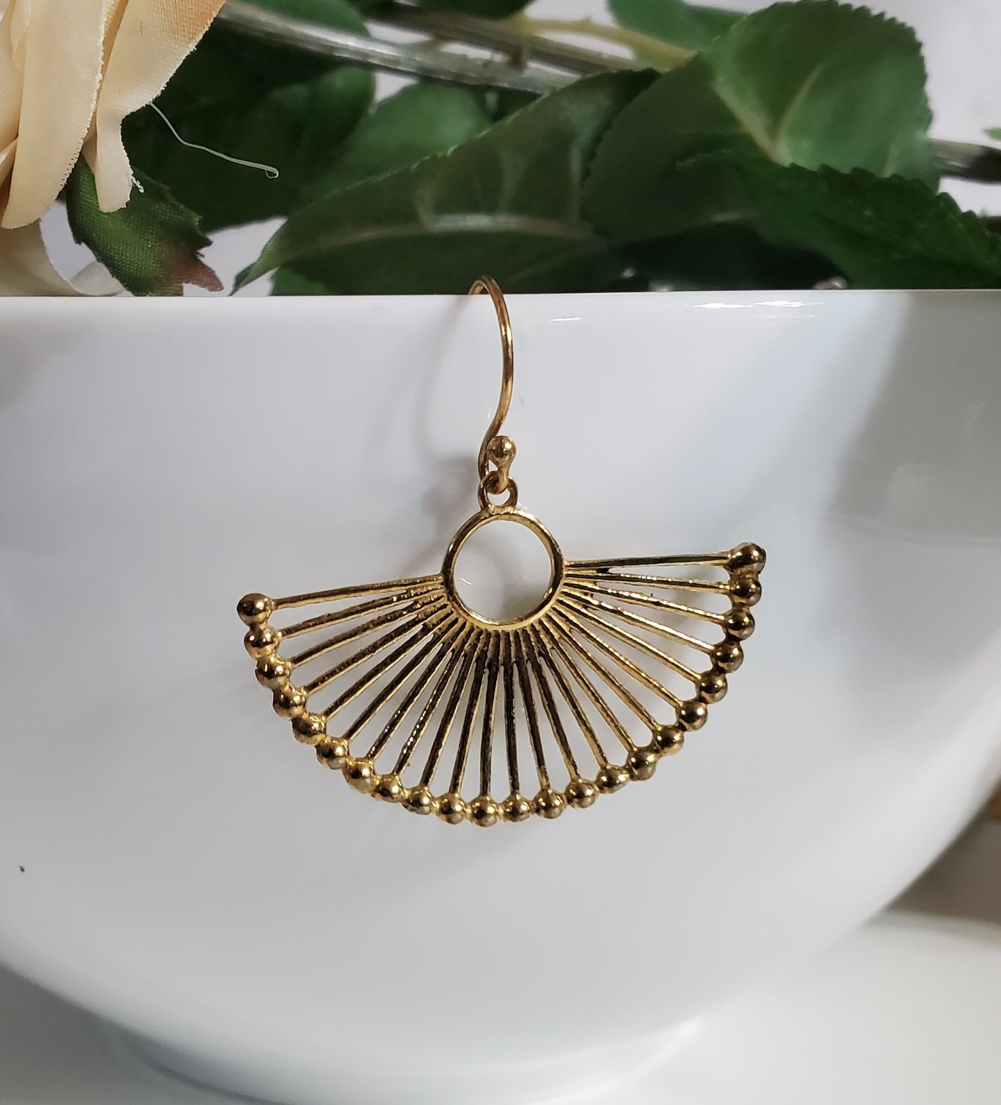 Palm Leaf Fan Earrings