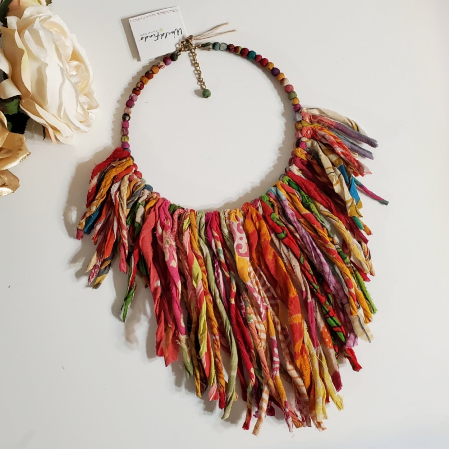 Kantha Fringe Collar Necklace