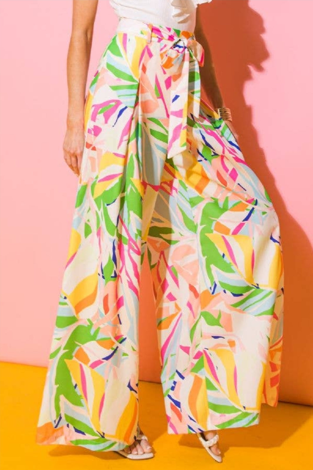 Pink & Green Palazzo Pants
