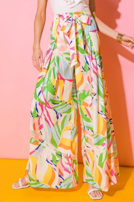 Pink & Green Palazzo Pants