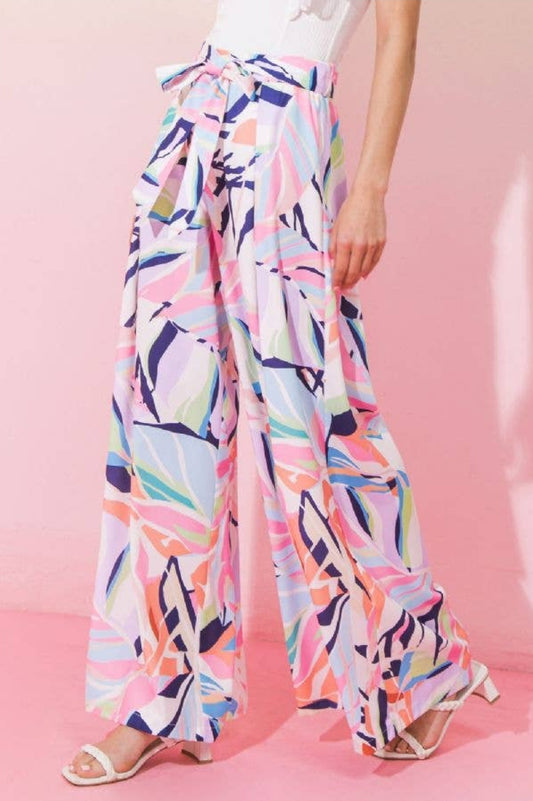 Blue Leaf Palazzo Pants