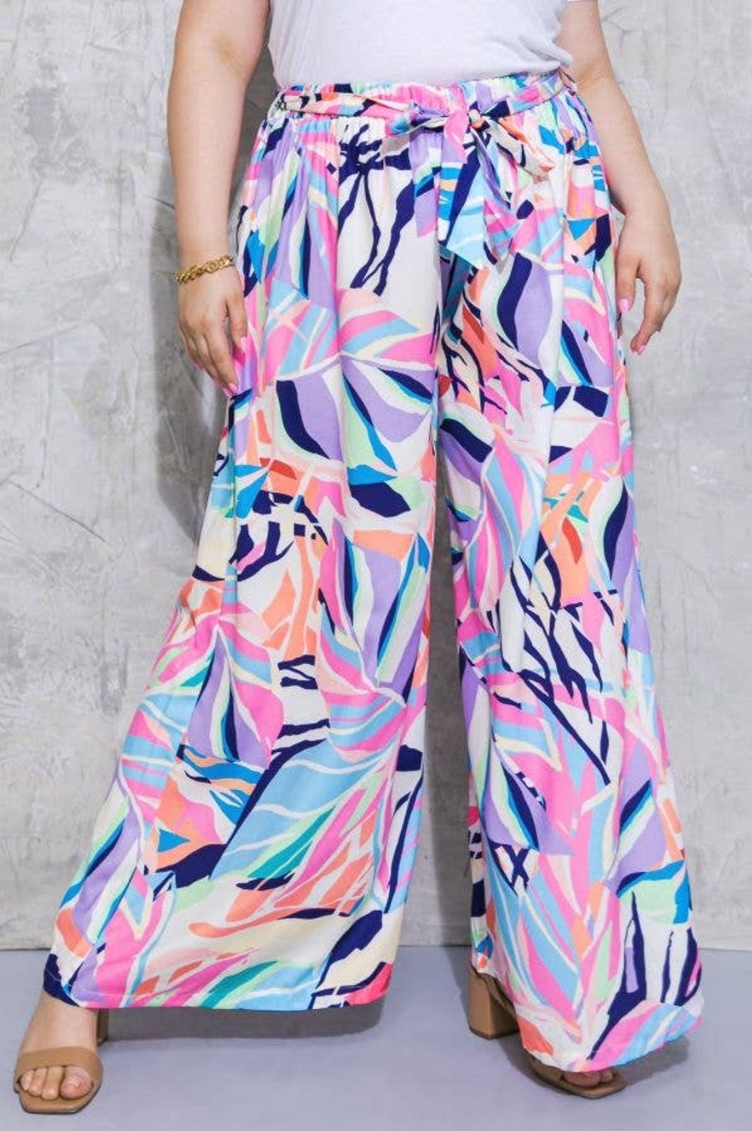 Blue Leaf Palazzo Pants