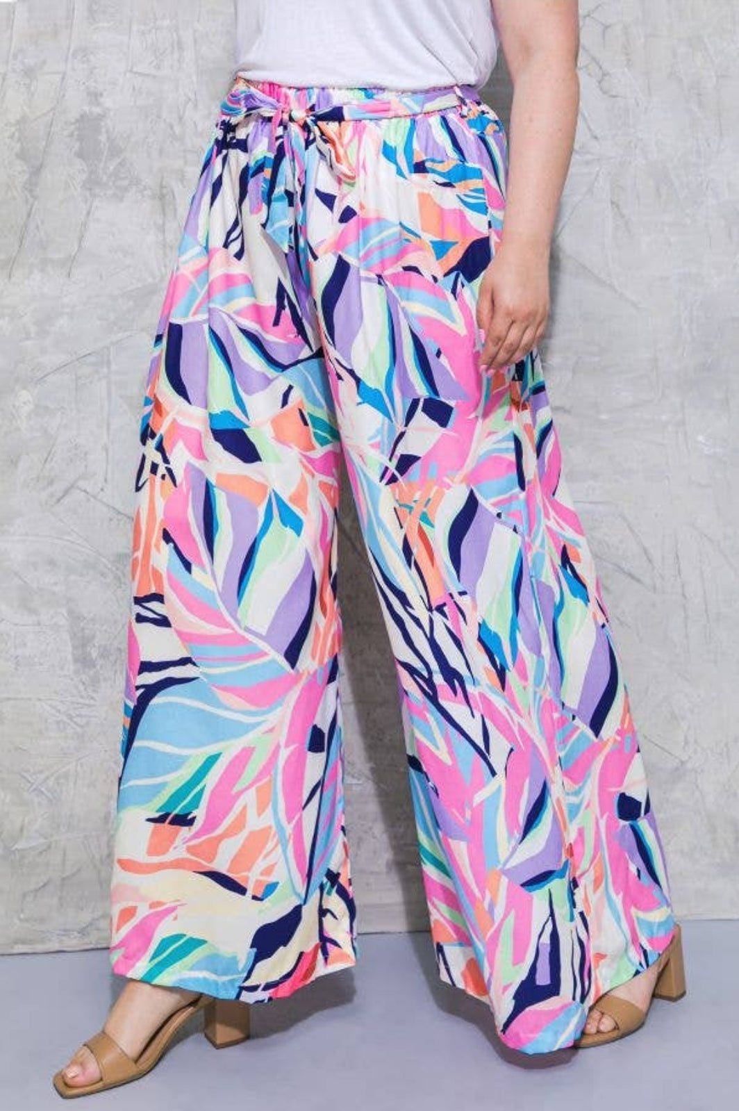 Blue Leaf Palazzo Pants