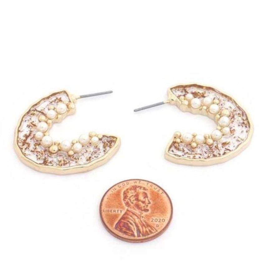 Glitter & Pearls Hoops