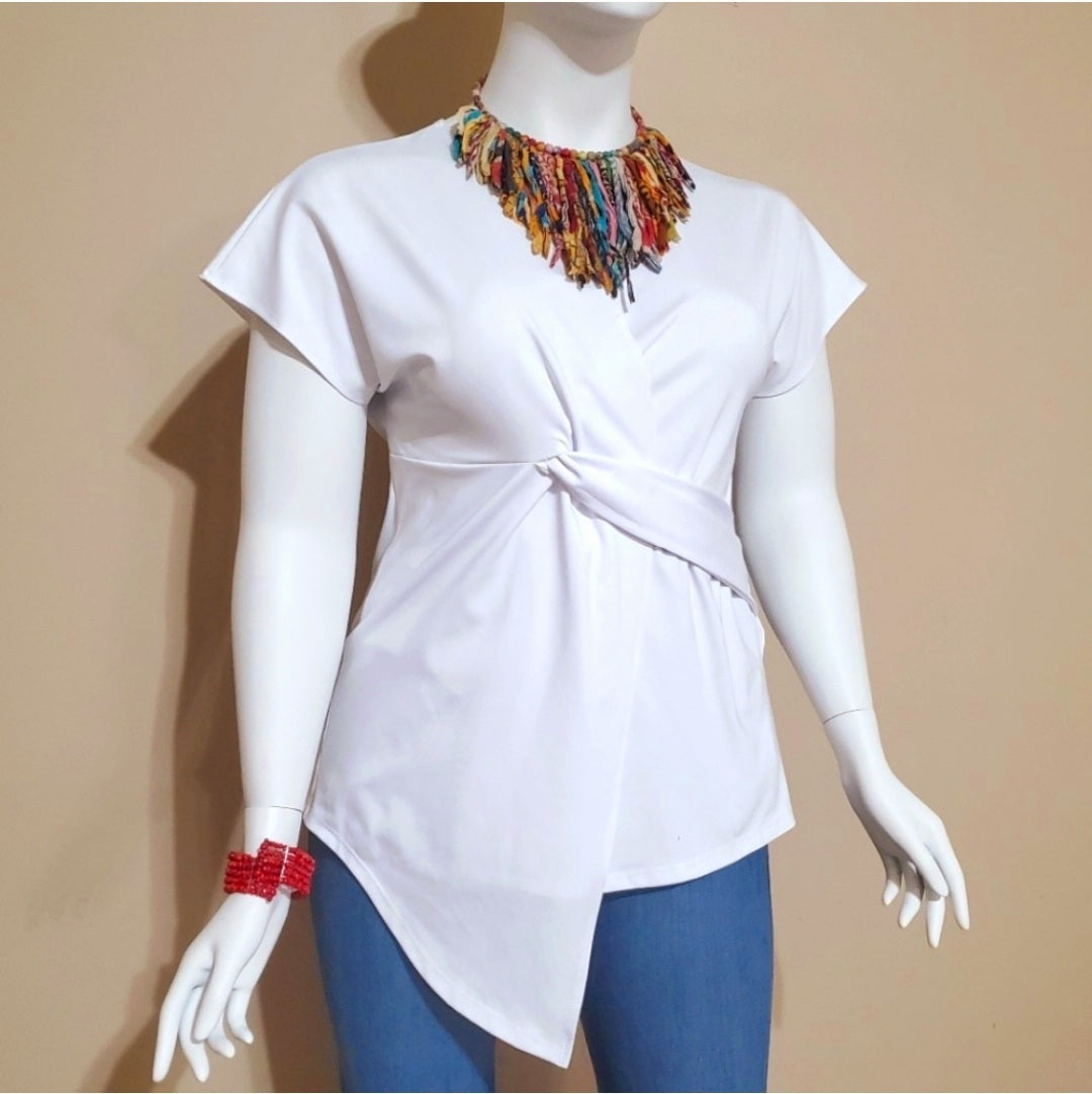 Asymmetrical Wrap Blouse