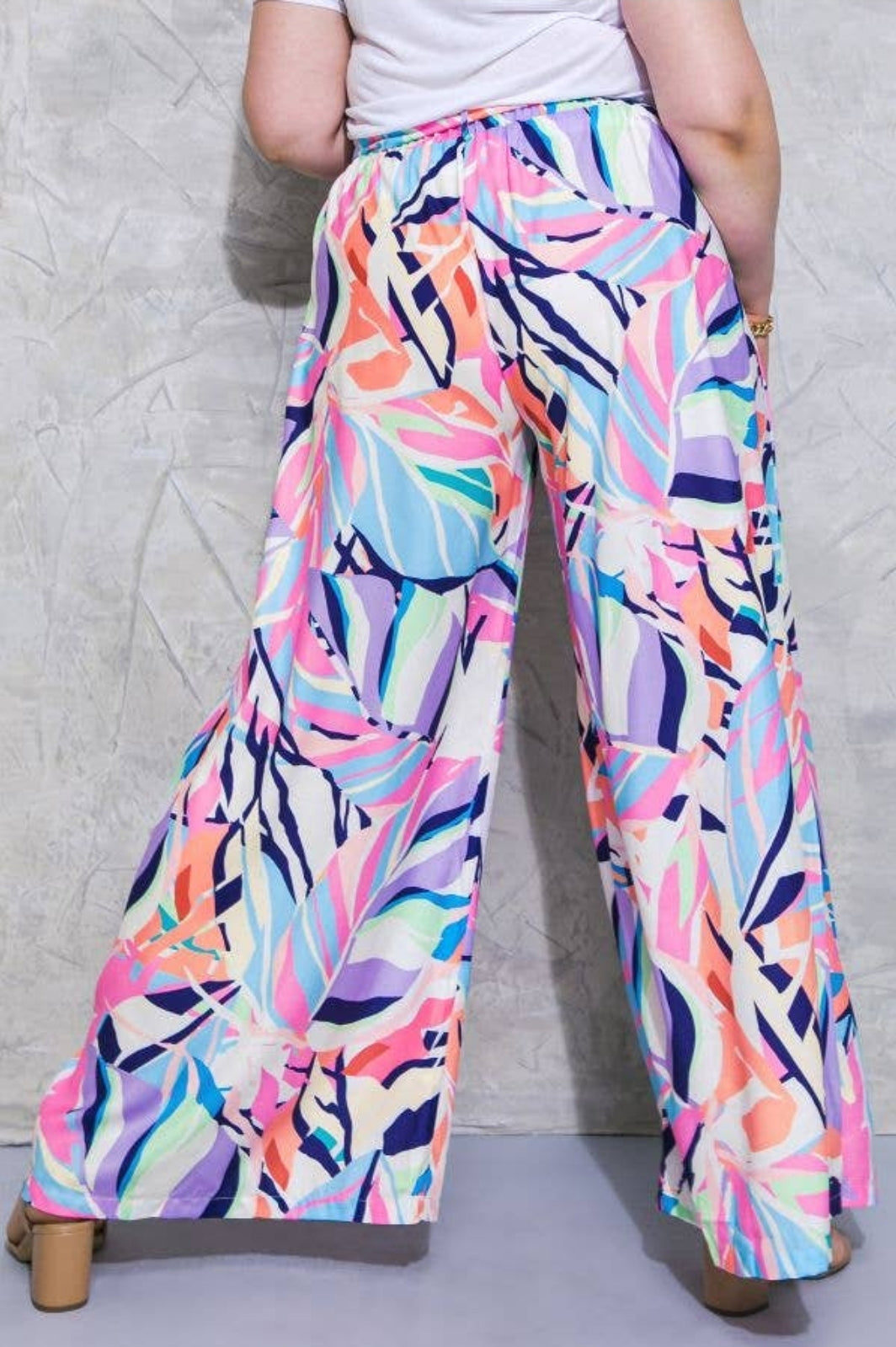 Blue Leaf Palazzo Pants