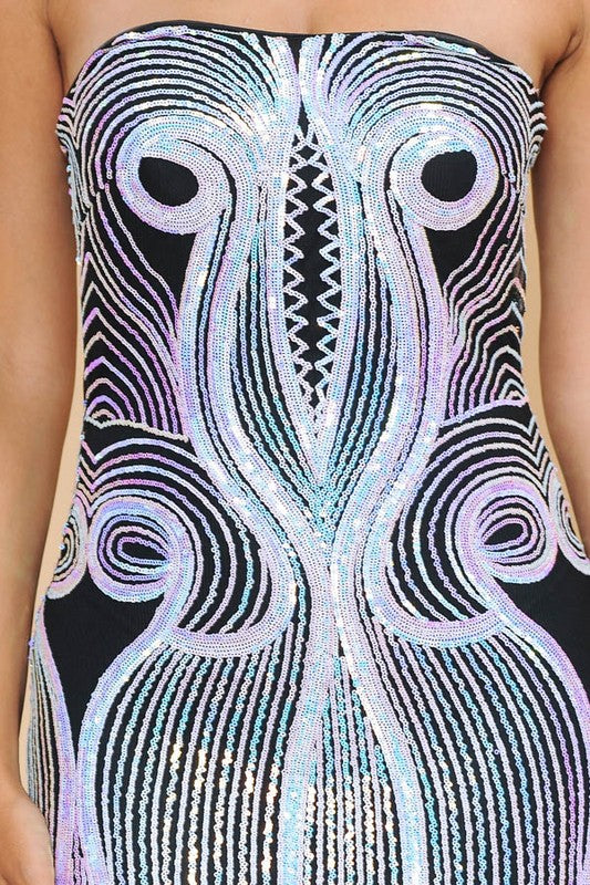 Iridescent Paillette Dress