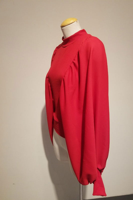 Bishop Sleeve Shirred Top