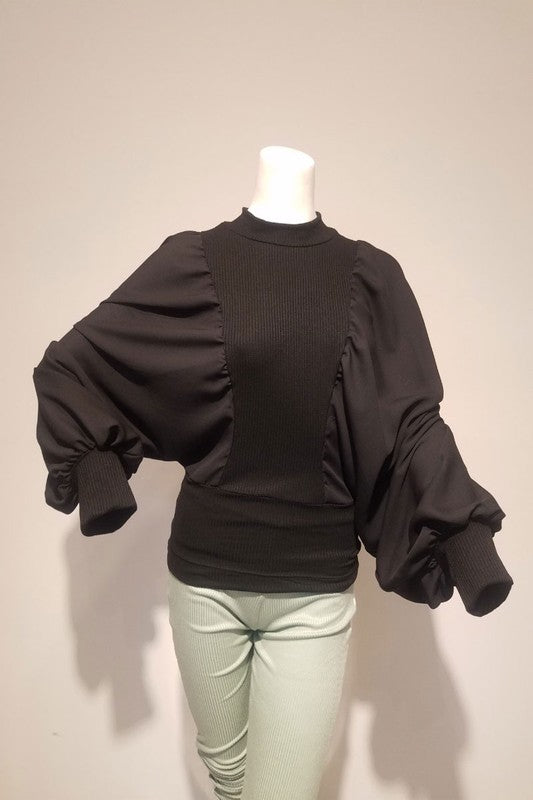Bishop Sleeve Shirred Top