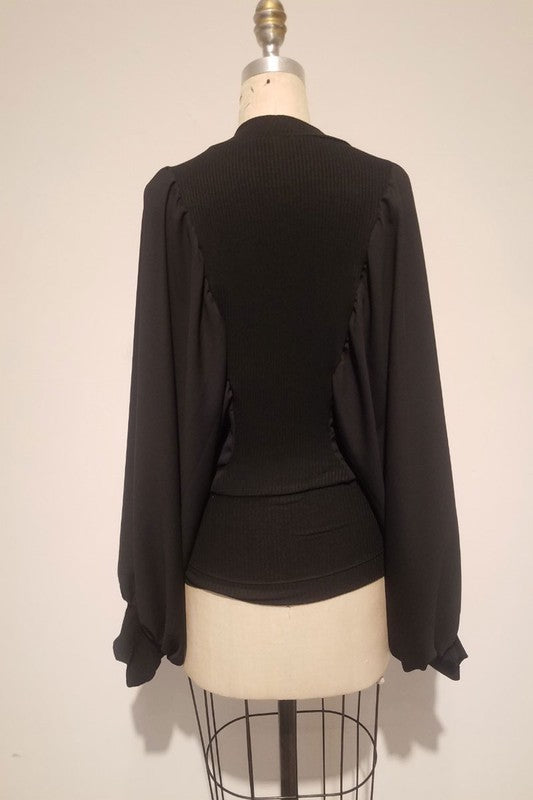 Bishop Sleeve Shirred Top