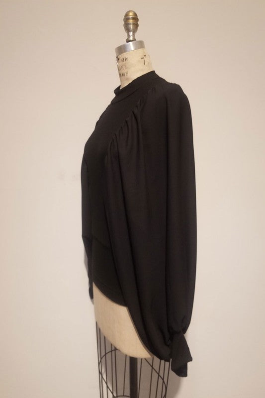 Bishop Sleeve Shirred Top