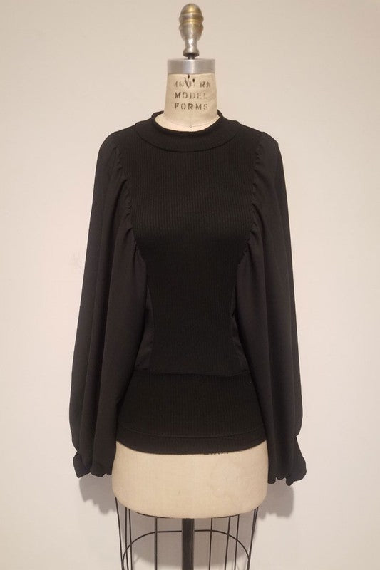 Bishop Sleeve Shirred Top
