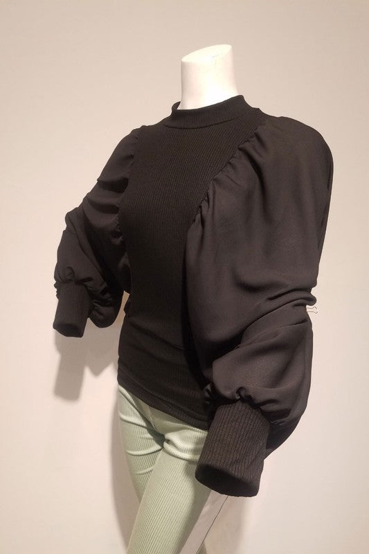 Bishop Sleeve Shirred Top