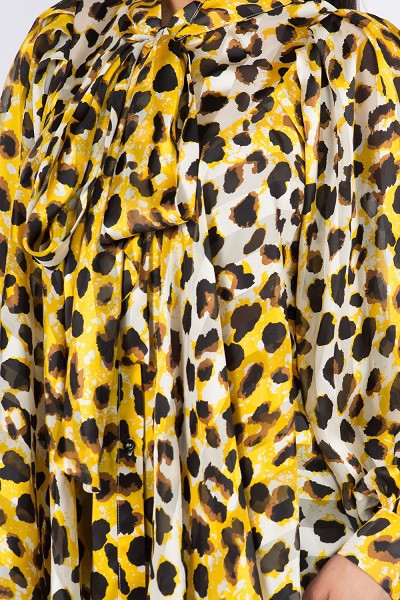 Leopard Print Bowtie Blouse