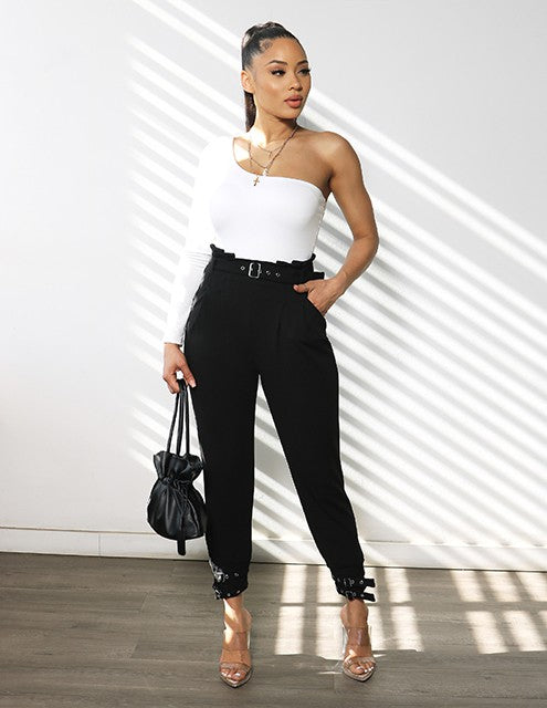Buckled Paperbag Pants