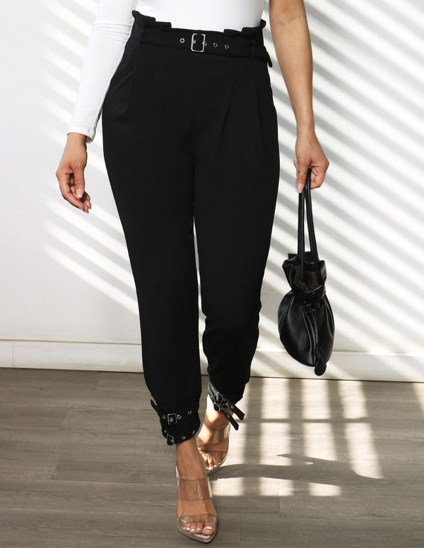 Buckled Paperbag Pants