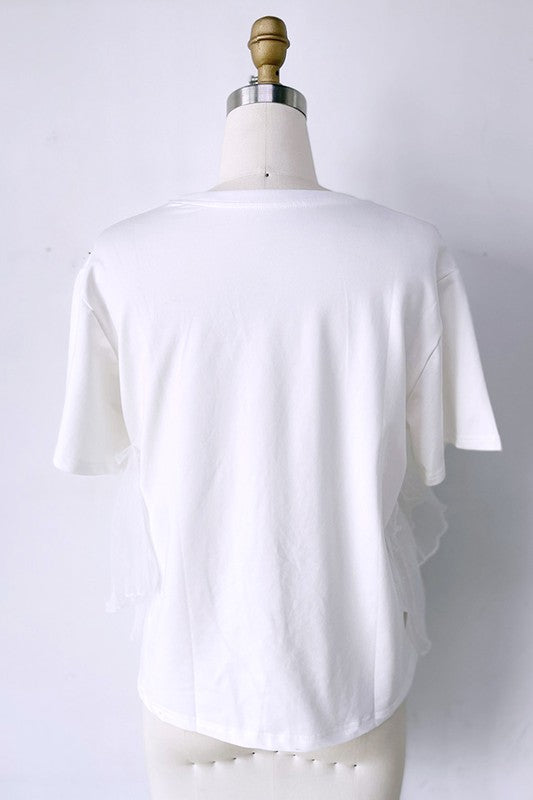 Ruffled Chiffon Tee