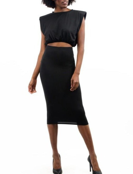 Solid Crop Top & Skirt Set