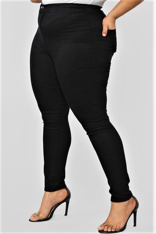 High Rise Black Washed Jeans