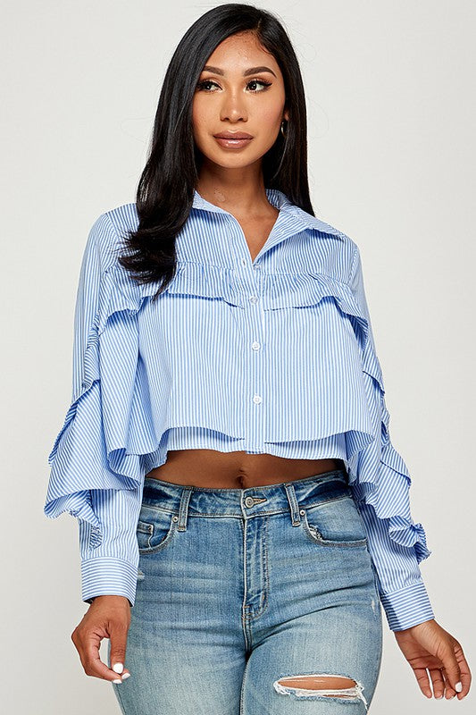 Striped Baby Doll Top