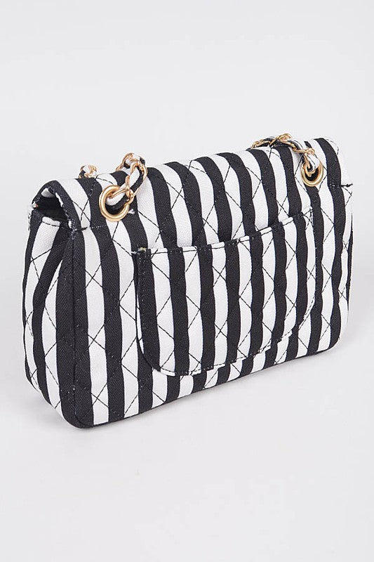Quilted Stripe Clutch Bag