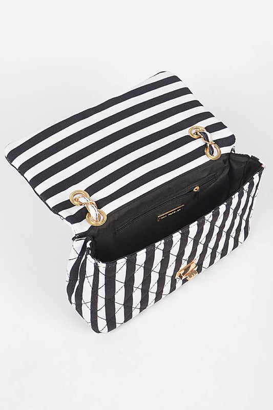 Quilted Stripe Clutch Bag