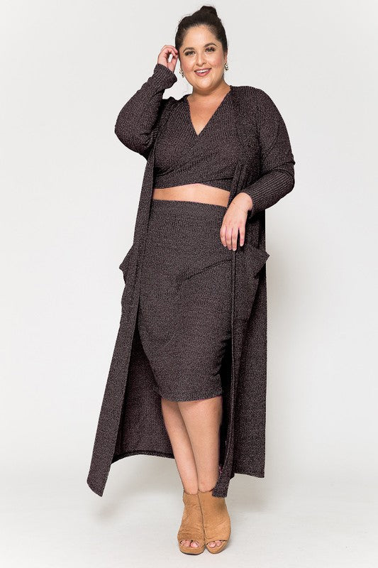 Brunch Ready Knit Outfit and Cardigan Set
