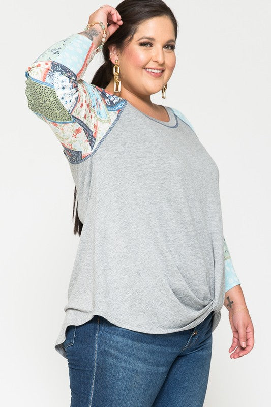 Patchwork Floral Print Top