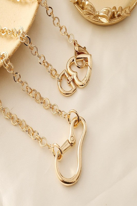 Double Heart Chain Necklace
