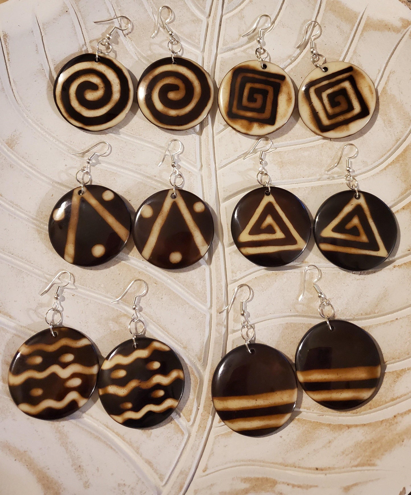 African Print Resin Earrings - Taffycat's