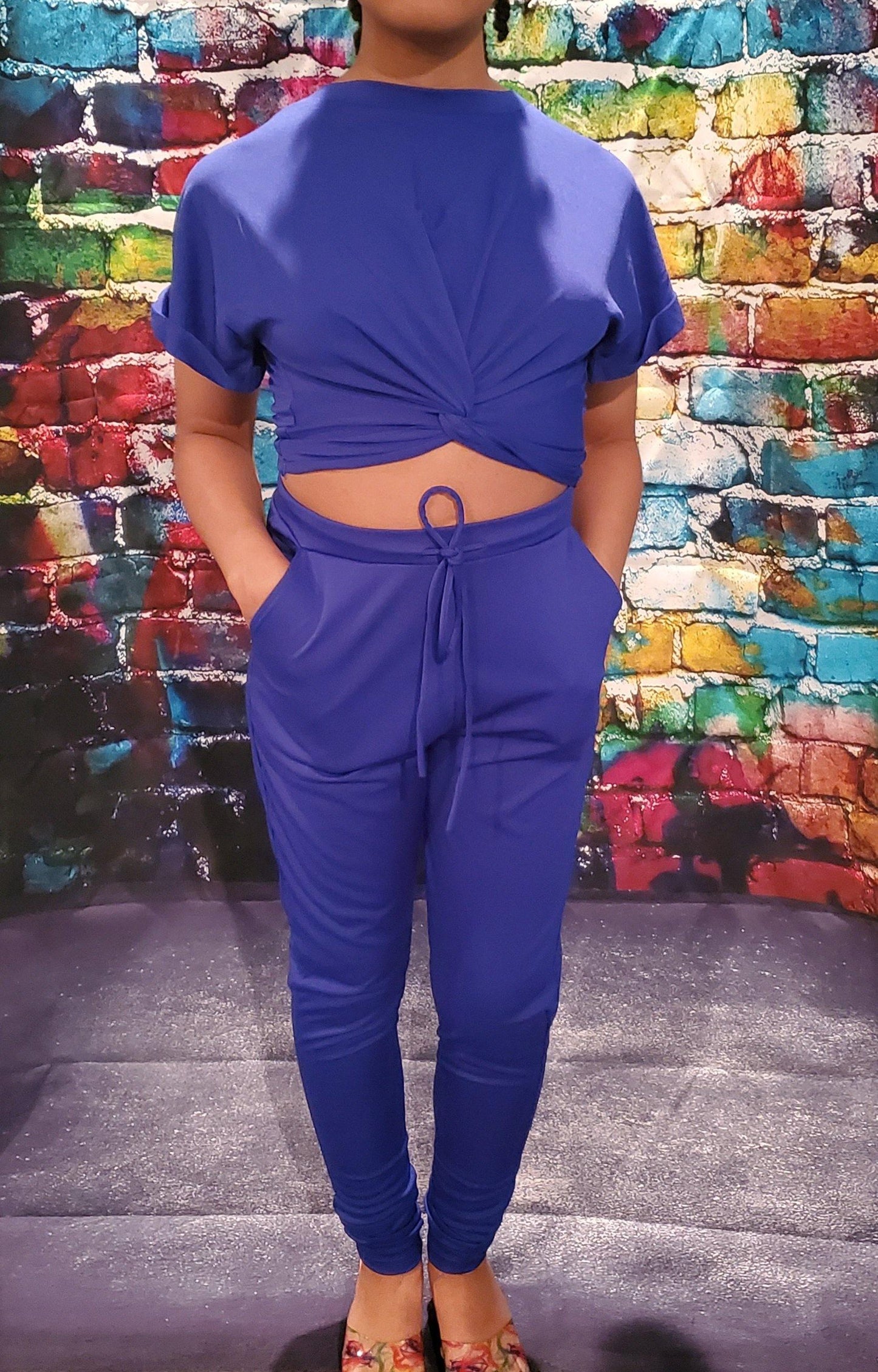 Cross Detail Pants Set - Taffycat's