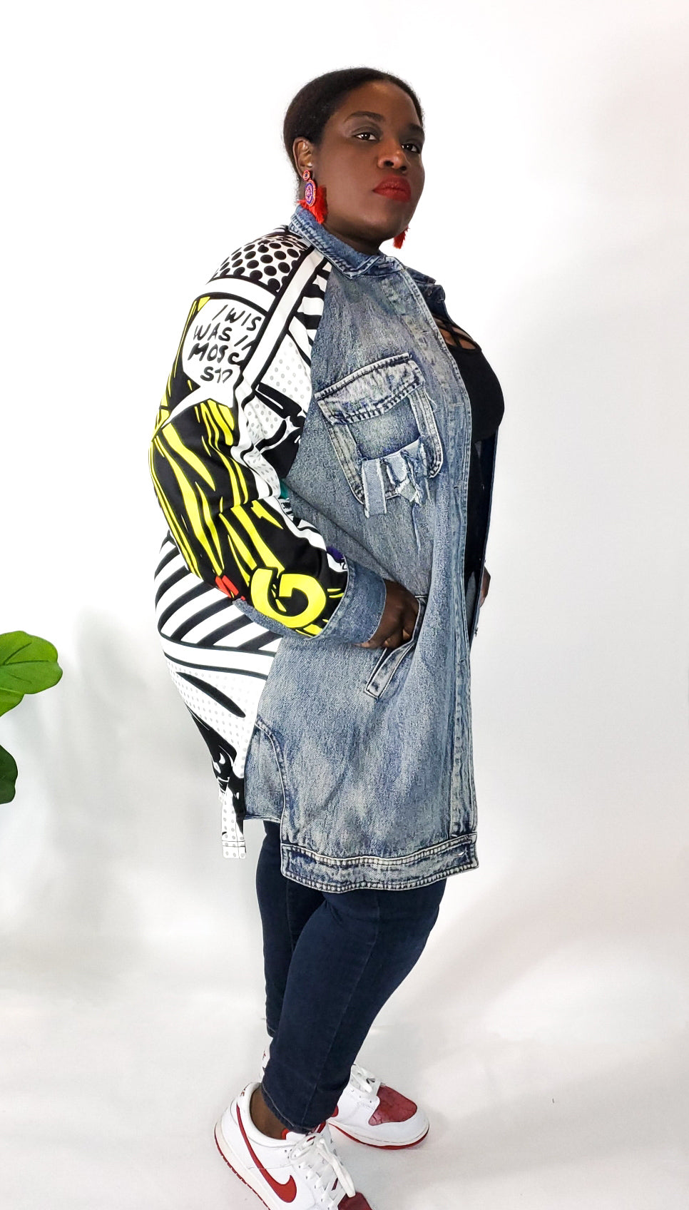 Comic Strip Graphic Denim Jacket