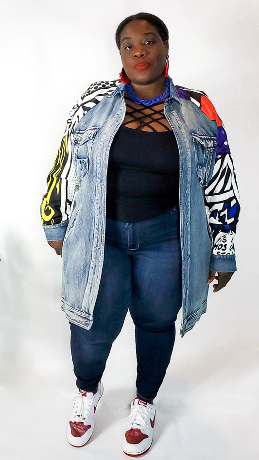 Comic Strip Graphic Denim Jacket