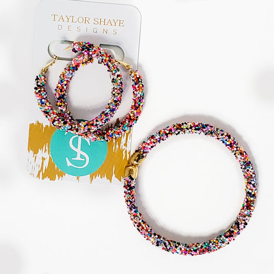 Rainbow Glitter Earrings