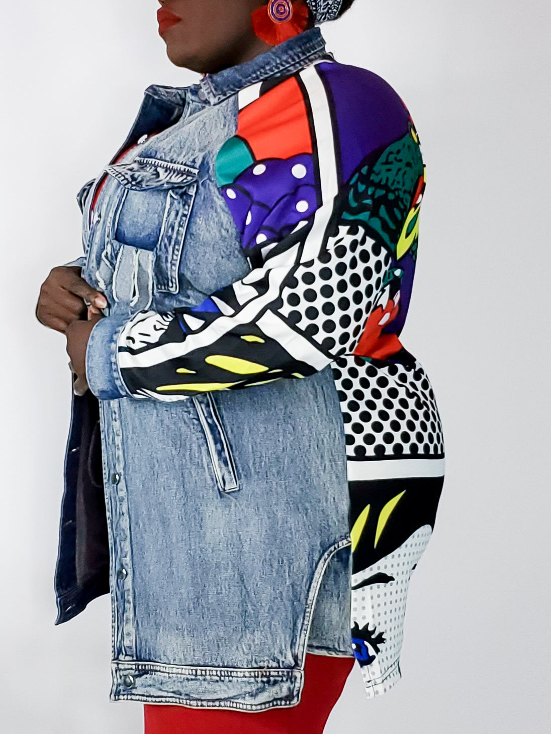 Comic Strip Graphic Denim Jacket