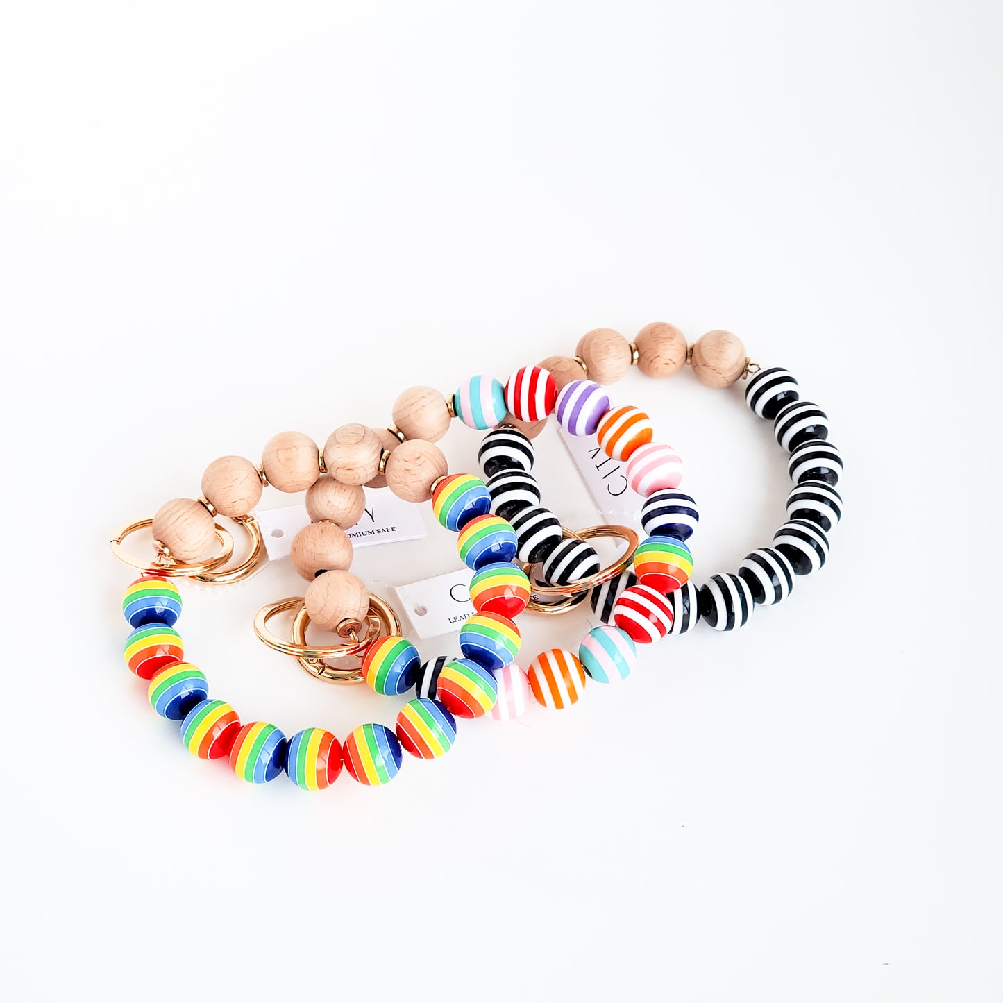 Striped Keychain Bangle
