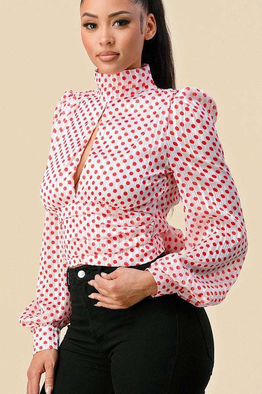 Chiffon Polka Dot Blouse