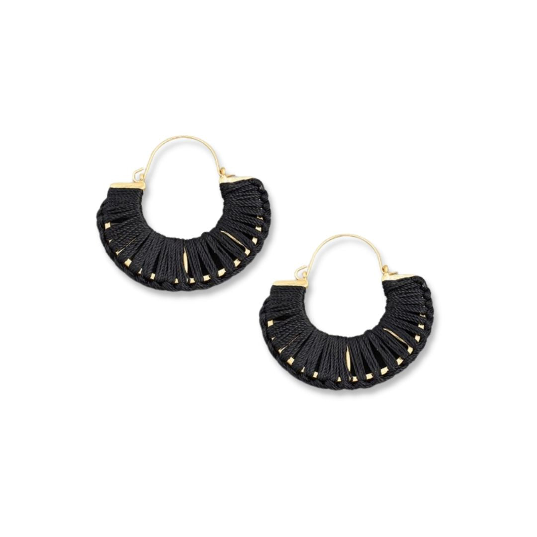 Semi Circle Threaded Hoop Earrings