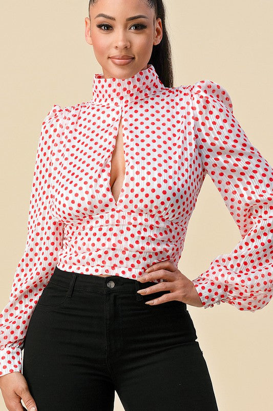 Chiffon Polka Dot Blouse