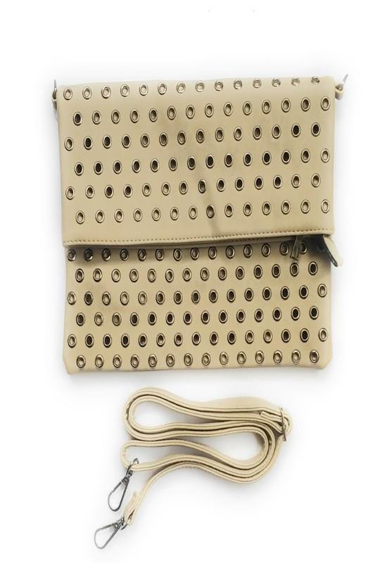 Grommet Fold Over Clutch Bag - Taffycat's