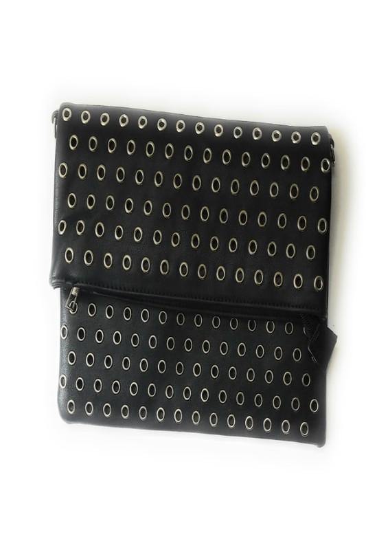 Grommet Fold Over Clutch Bag - Taffycat's