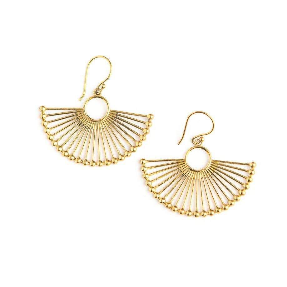 Palm Leaf Fan Earrings - Taffycat's