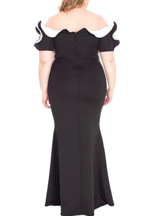 Contrasting Ruffle Shoulder Dress - Taffycat's