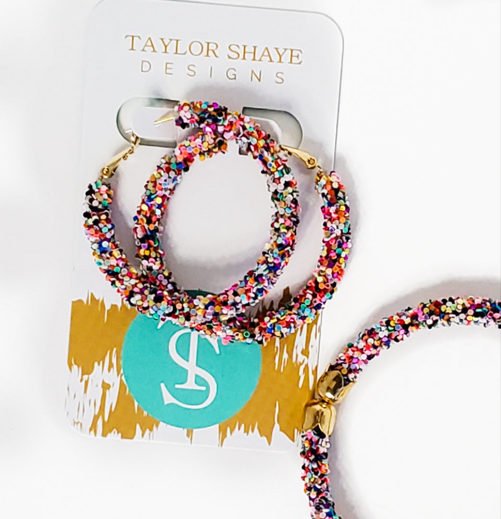 Rainbow Glitter Earrings