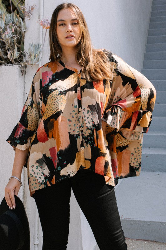Geo Printed Tunic Top