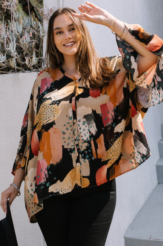 Geo Printed Tunic Top