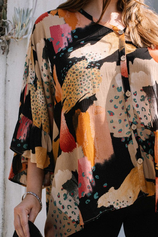 Geo Printed Tunic Top